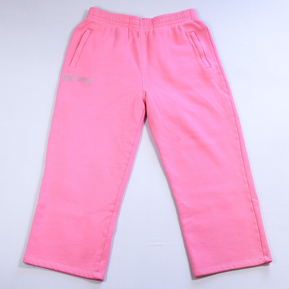 Shoe Palace X The Sopranos Sweatpants Women L Pink Rhinestone Logo Wide Leg HBO